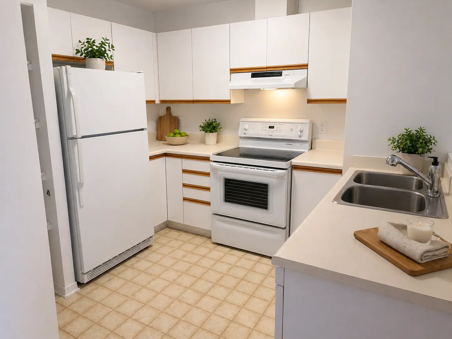 Open-concept kitchen at 1490 Saint-Jacques Montreal condo