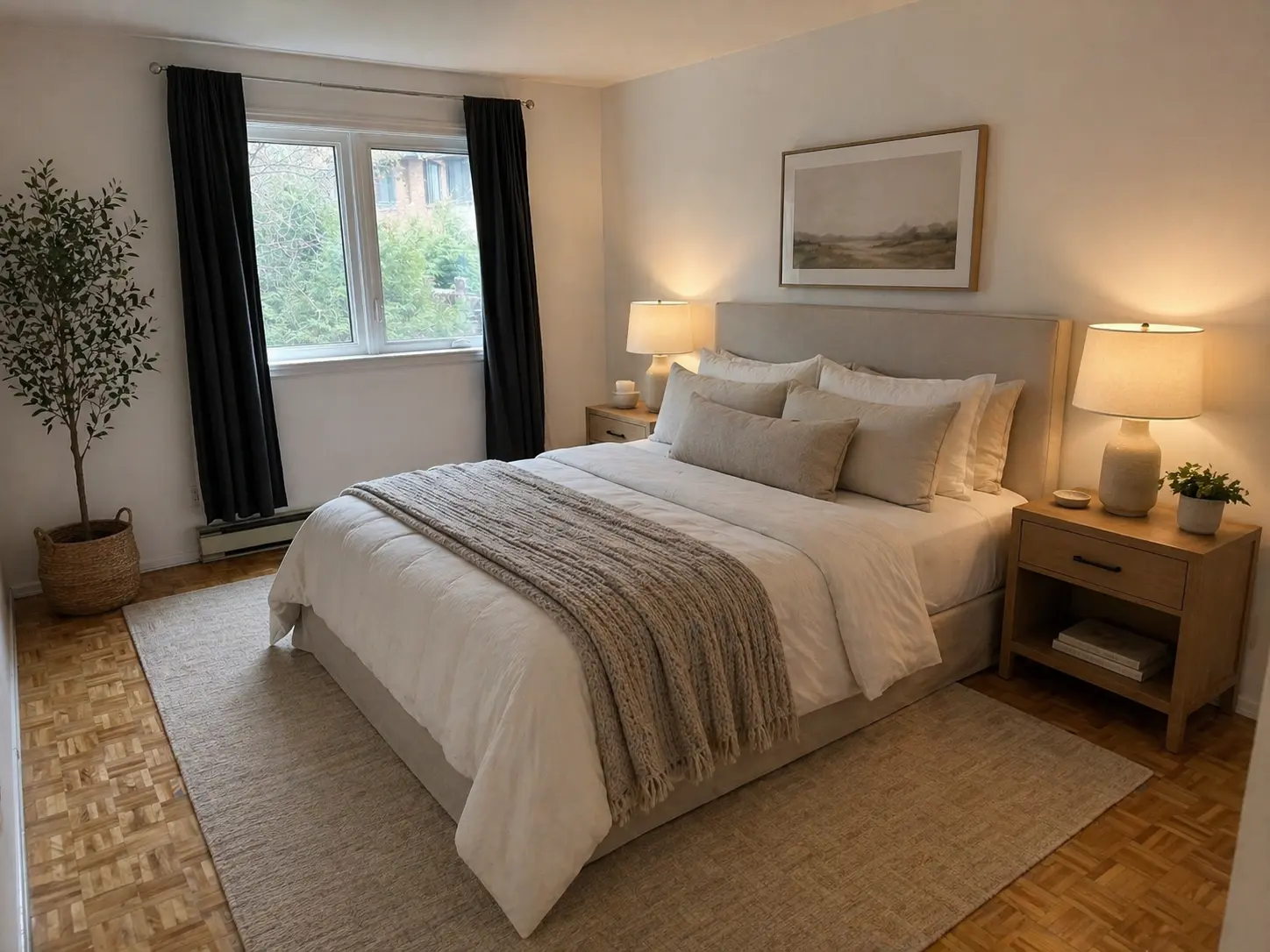 Primary bedroom 15x11 ft at 1490 Saint-Jacques Montreal condo