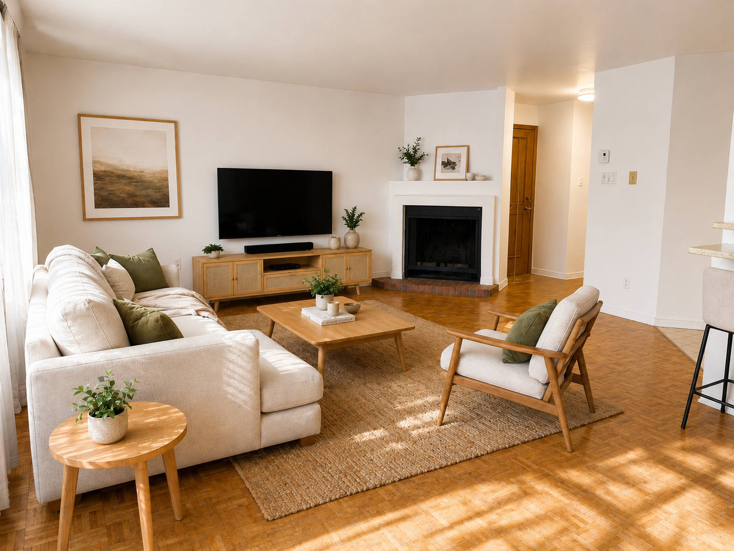 Living room after staging